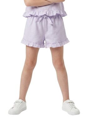 zara kids Lilac Ruffle Hem Drawstring Shorts